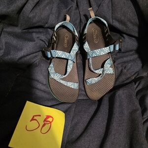 Chaco Big Kid Z1 Sandals Size 5 Teal And White